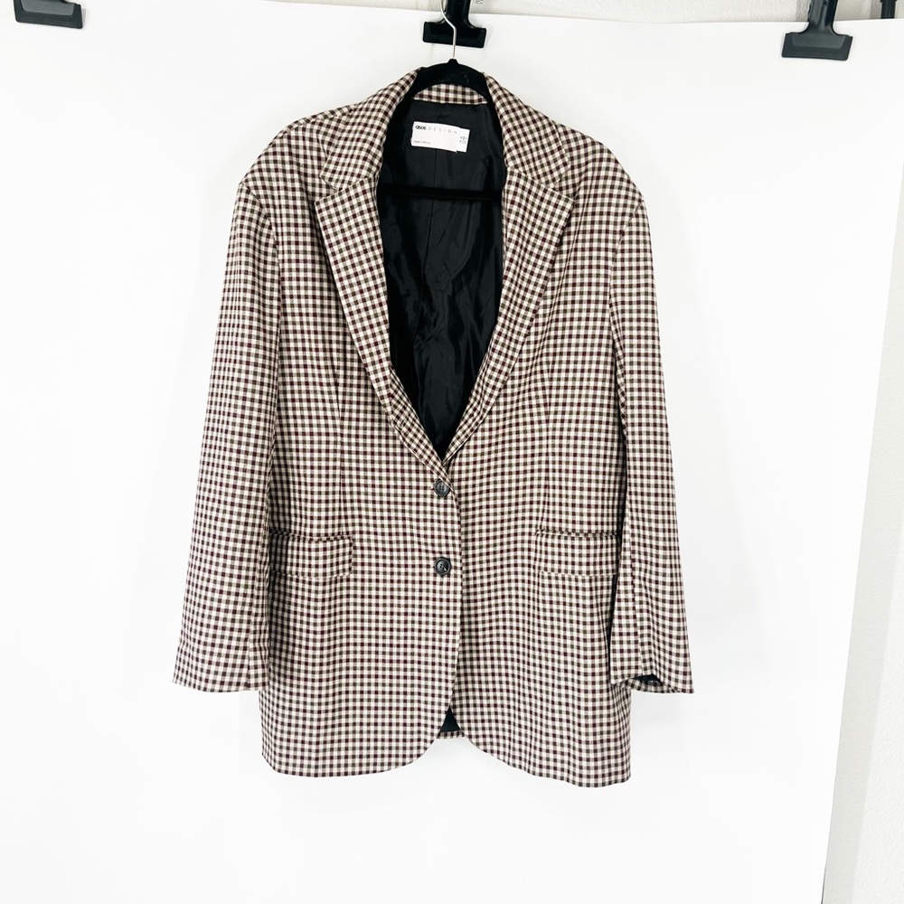 ASOS Design Plaid Oversized Long Sleeve Blazer